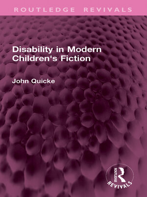 cover image of Disability in Modern Children's Fiction